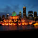 Buckingham Fountain at Night in Grant Park in Chicago, Illinois