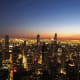 View from the Hancock Observatory in the John Hancock Center in Chicago, Illinois