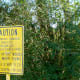 Warning sign regarding snakes