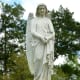 One of many angel monuments in the cemetery