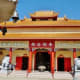 Stone lions protecting the front of the temple