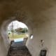 View through hollow concrete tree log