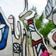 Walking through the sculpture by Jean Dubuffet