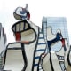 Closeup view of the "Monument au Fantôme" by Jean Dubuffet in Discovery Green Park