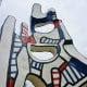 Closeup view of the monument by Jean Dubuffet in Discovery Green Park