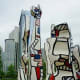 Partial view of the sculpture by Jean Dubuffet in Discovery Green Park