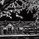 My original linocut of the M-K-T Caboose & Railroad Depot in Katy, TX
