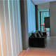 The back wall towards the kitchenette.