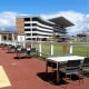 Socially distanced terrace.