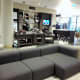 Sofas opposite the reception desk, October 2018.