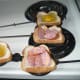 Press down bread to pie iron for crust.