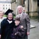 My wife attending Bristol Cathedral for her Graduation Ceremony from University for passing her degree as a mature student; standing outside the Cathedral with her parents and son.