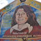 Mural commemorating Hunger Striker Bobby Sands, MP, on the gable wall of Sinn Féin's party offices on the Falls Road in Belfast.
