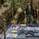 Typical armament a woman guerrilla of the FARC carries.
