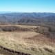 Ascending the backside of Max Patch. The trails far below show how far we had come.