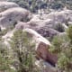 Looking down from the middle trail at rock groupings below.