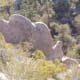 Although we don't get to it until later in the hike, this is the "tiny" rock you see near the bottom of my friend's jacket. You're looking at it from 15 feet above.