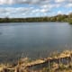 Fine views of the lake from the veranda of the visitor centre. To the far right, just out of picture rests the rock with the official opening commemorative plaque.