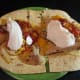 Skillet Fajita with chicken, fat free cheese, fat free sour cream and salsa.