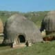 The traditional living huts of the Xhosas, and they herded cattle, grew maize, tobacco and sorghum, woodworking and ironworking was important man's job