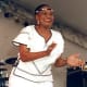 Miriam Zenzi "Mama Africa" Makeba was born in 1932 of a Swazi mother who was a domestic worker and Sangoma and Xhosa Father. In tis picture he is wearing a Traditional Xhosa dress. She passed away at 76 in 2008