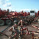 Halliburton fracking operation in the Bakken Formation, North Dakota, USA. Anti-frackers argue that the industry is disruptive and harmful to the areas that they work in. In some circumstances, the process can even cause earthquakes, they argue.