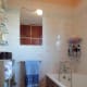 Our bathroom, with no toilet as that's in a separate room.