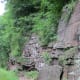 Sheer rock wall along Pine Creek Rail Trail south of Waterville, PA