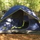 The fully erected tent! It was just the right size for the site and was very roomy on the inside. We fit a queen sized sleeping bag and all the rest of our great in there with room to spare.