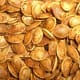 My oven roasted pumpkin seeds weren't as beautiful as this, but they were good tasting. They are a good source of zinc. You can also roast squash seeds.