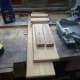 The six pieces of recycled wood cut to length and ready for assembly.