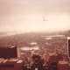View of Central Park and uptown from the top of the RCA Building,