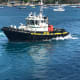 The tug boat that towed us into harbour
