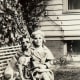 My mother with family dog Jiggs