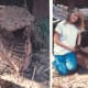 After we had explored the cave dwellings at Mesa Verde National Park, we returned to our temporary cabin home at Lake Vallecito in Colorado. Sarah went outside to play, and then called us to see what she had made. We were very impressed with her work
