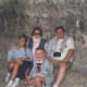 This is our family taking a rest during our exploration of the cliff dwellings at Mesa Verde.