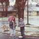 This was the day it snowed for the first time since we had lived in Newbury Park. The children had a wonderful time playing in it until it melted.
