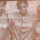 A photo from a video with Walker and some of his teammates that was presented during the ceremony for the Hall of Fame.