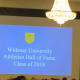 A photo of one of the slogan for Widener University Hall of Fame Class of 2018.
