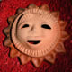 A pre-Columbian clay mask from Central America.