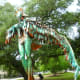 Looking up at “Marcella” sculpture by Sharon Kopriva in True South sculpture exhibition in Houston