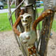 Detail on closeup of “Constant Gardener” sculpture by Mark Bradford in True Sculpture exhibit Houston