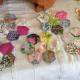 make 'flowers' from old quilting.