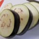 Slice the eggplant into 3/4-inch rounds