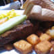 Eggs and steak from the brunch menu. Excellent presentation, not so amazing taste.