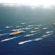 Seen here is the USS Abraham Lincoln carrier battle group during 20 June 2000 RIMPAC exercises in the Pacific Ocean.