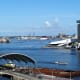 View over Centraal Station to the Ij.