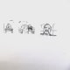 Photographs similar to those pictured below were converted to the artistic sketch drawings shown here