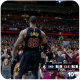 Lebron James celebrating with the crowd after making a buzzer beater.