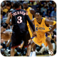 Allen Iverson squares up against Kobe Bryant in the 2001 NBA Finals.
